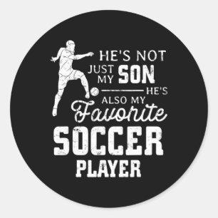 Vintage Favorite Soccer Player Son Family Matching Classic Round Sticker