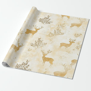 Vintage Fawn & Floral Woodland Pattern Wrapping Paper