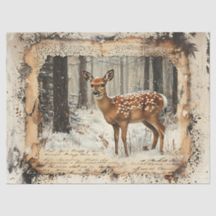 Vintage Fawn Rustic Art Decoupage Tissue Paper