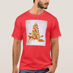 Vintage Fawns by Gumdrop Christmas Tree T-Shirt