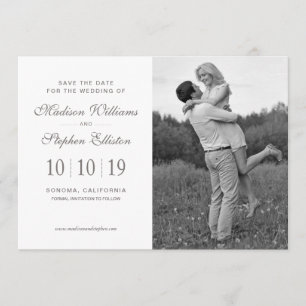 Vintage Feather and Floral Pattern - Save the Date