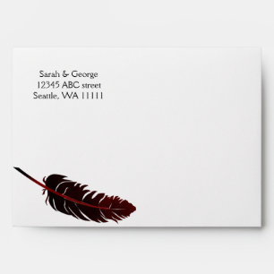 vintage feather Weddings envelopes