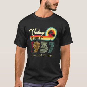 Vintage February 1937 Birthday On The Beach 85th T-Shirt