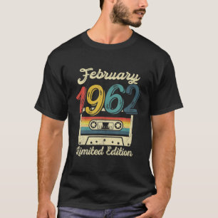 Vintage February 1962 Cassette 60Th Birthday Decor T-Shirt