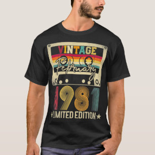 Vintage February 1981 Awesome 41st Birthday Gift M T-Shirt