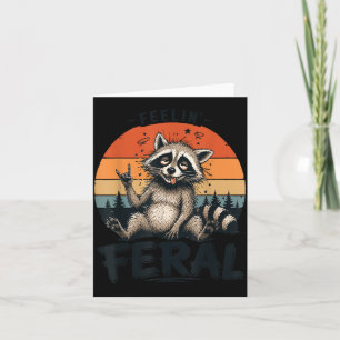 Vintage Feelin Feral Raccoon Men Women Toddler Card
