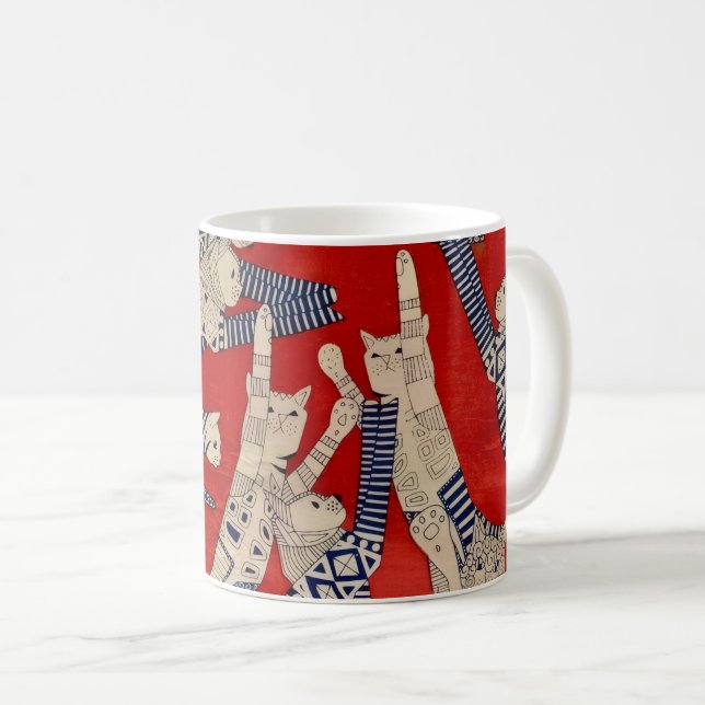 Vintage Feline Fabric Mug (Devant droit)