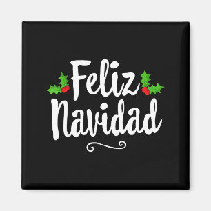 Vintage Feliz Navidad Retro Mexican Christmas Span Magnet