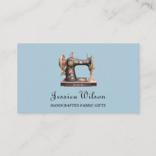 Vintage Feminine Sewing Machine Handmade Crafter Business Card