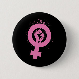 Vintage Feminism Symbol Design  2 Inch Round Button