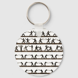 Vintage Fencing Instruction Keychain