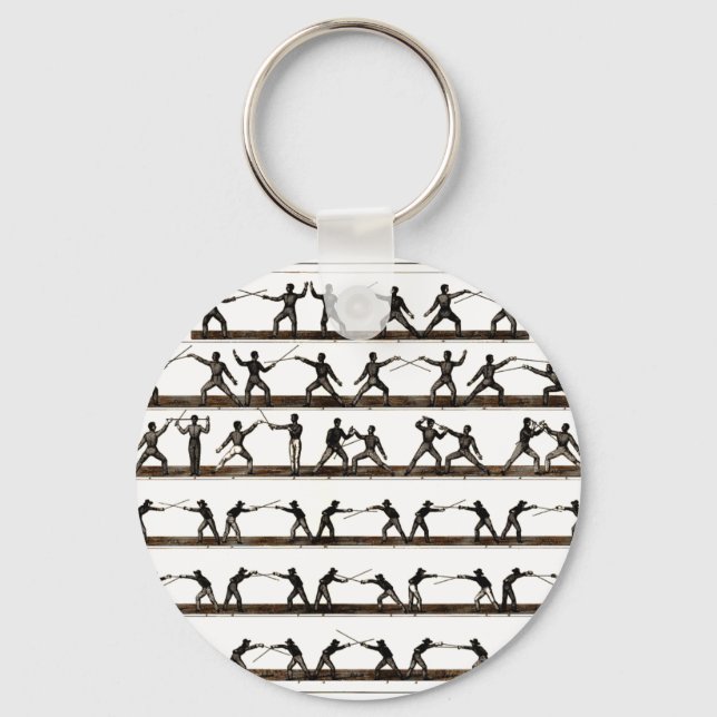 Vintage Fencing Instruction Keychain (Front)