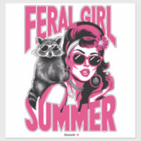 Vintage Feral Girl Summer Opossum Funny Raccoon 