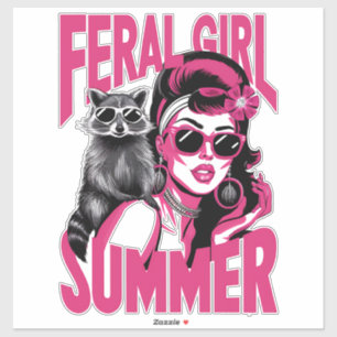 Vintage Feral Girl Summer Opossum Funny Raccoon 