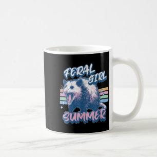 Vintage Feral Girl Summer Opossum Meme Possum Coffee Mug