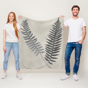 Vintage Ferns Fleece Blanket