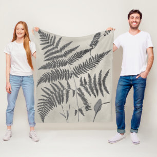 Vintage Ferns Fleece Blanket