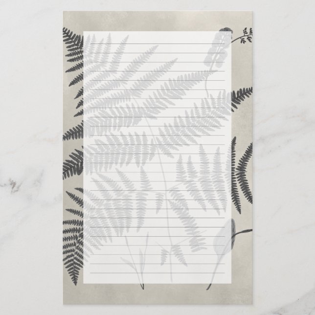 Vintage Ferns Stationery (Front)