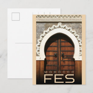 Vintage FES old city medina Morocco travel Postcard