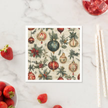 Vintage Festivity Baubles on Parchment Decoupage