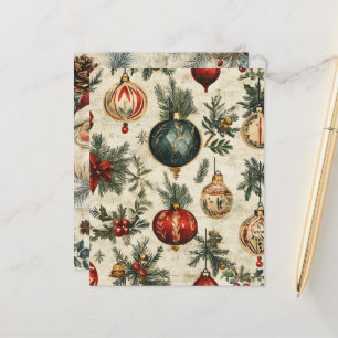 Vintage Festivity Pattern on Parchment Scrapbook