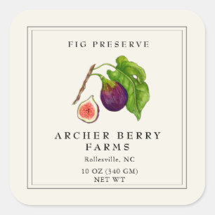 Vintage Fig preserve Jam Jar Label