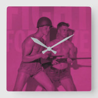 Vintage Fight For Love Pride Square Wall Clock