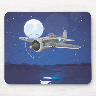 Vintage fighter Aircraft Mouse Pad