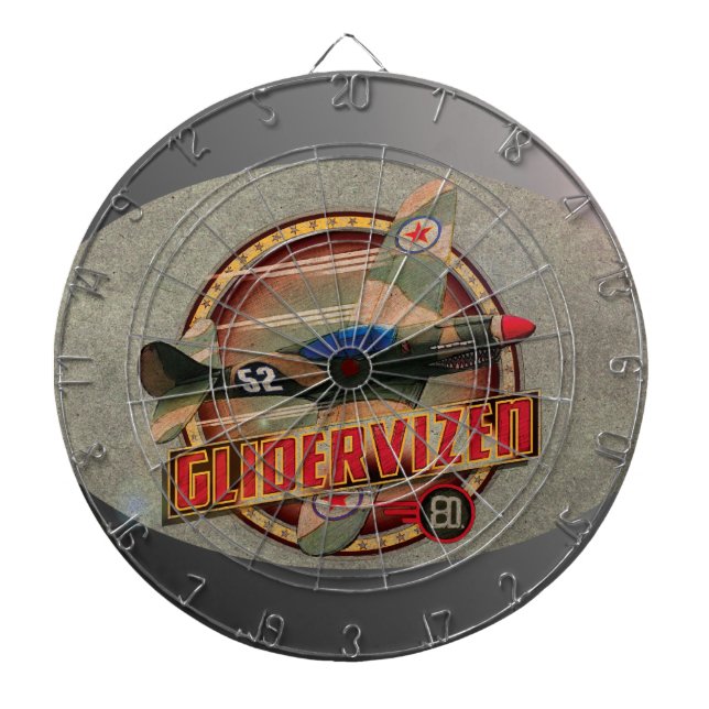 VINTAGE FIGHTER PLANE. DARTBOARD (Front)