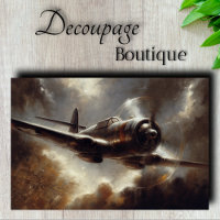 Vintage Fighter Plane Decoupage