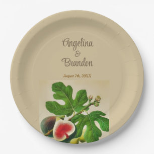 Vintage figs wedding paper plate