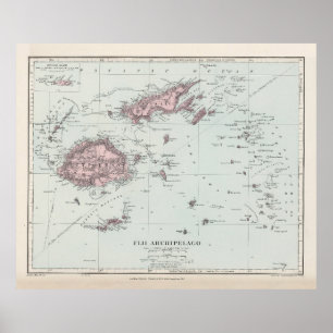 Vintage Fiji Map (1904) Poster