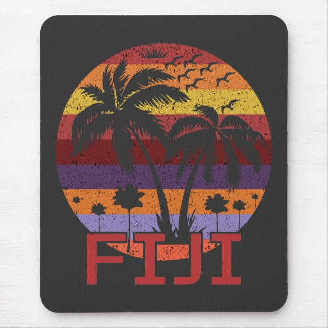 Vintage Fiji Summer Beach Travel Mouse Pad (Front)