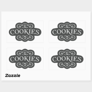 Vintage Filigree Cookies Bakery Emblem Design Sticker