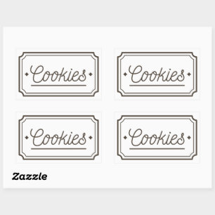 Vintage Filigree Cookies Bakery Emblem Design Sticker