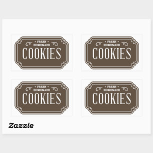 Vintage Filigree Cookies Bakery Emblem Design Sticker