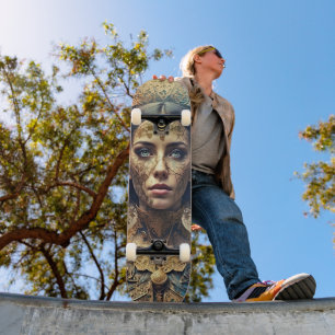 Vintage Filigree Portrait Goddess Skateboard