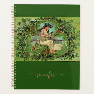 Vintage fille avec Shamrocks Personnalisé Happy