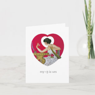 Vintage fille déco avec iPhone, carte valentine