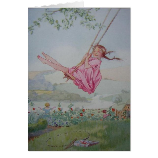 Vintage - Fille sur une aile, (Devant)