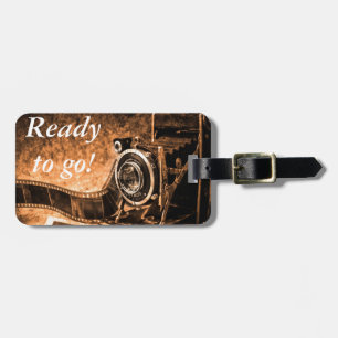 Vintage film camera -photography luggage tag
