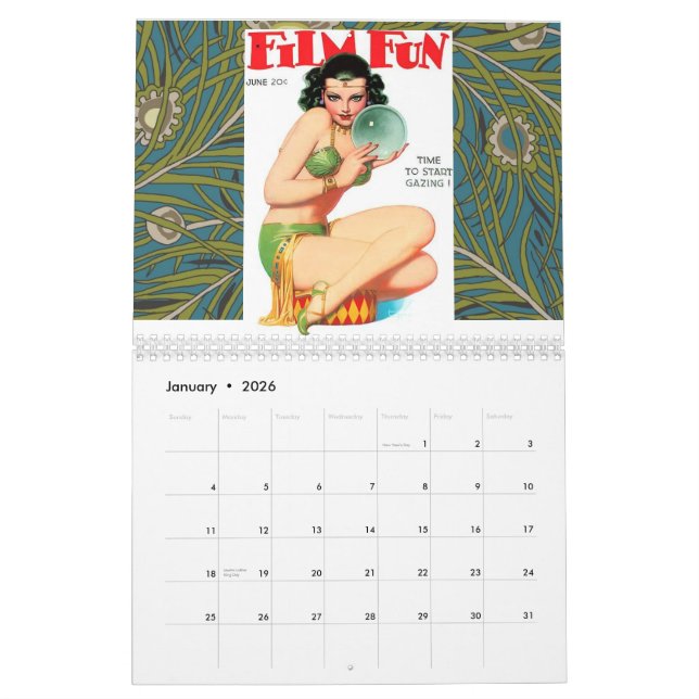 Vintage FILM FUN Calendar (Jan 2026)