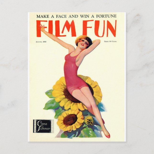 Vintage Film Fun Cover - Bathing Beauty Postcard (Front)