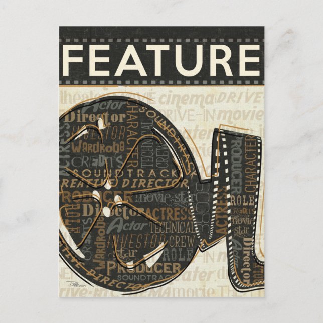 Vintage Film Reel Postcard (Front)