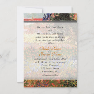 Vintage fine art Flowering Garden  wedding Invitation