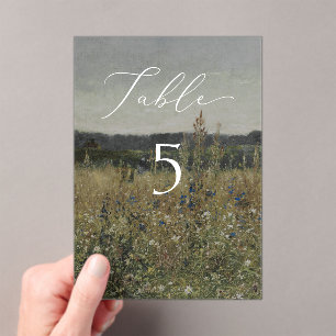Vintage, Fine art inspired wedding table number