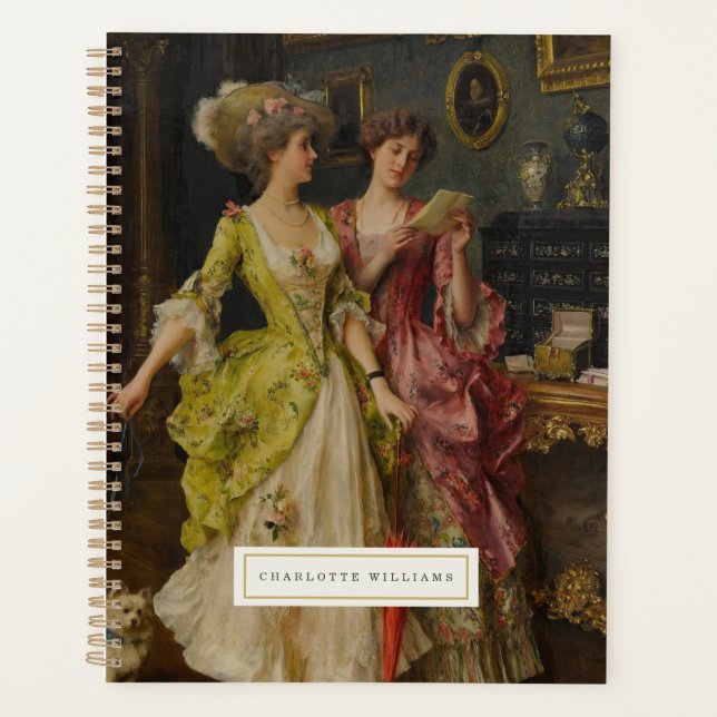 Vintage Fine Art Personalized Notebook Planner (Front)