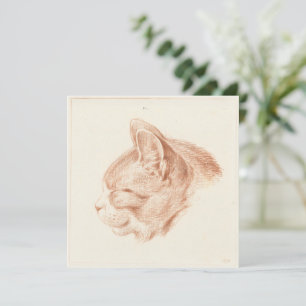 Vintage Fine Art Sketch of a Cat Card
