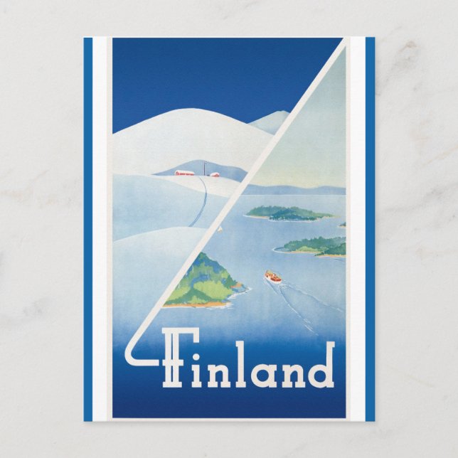 Vintage Finland Finnish Travel Postcard (Front)