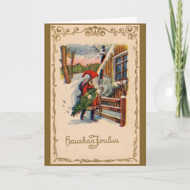 Vintage Finnish Christmas Greeting Card (Front)